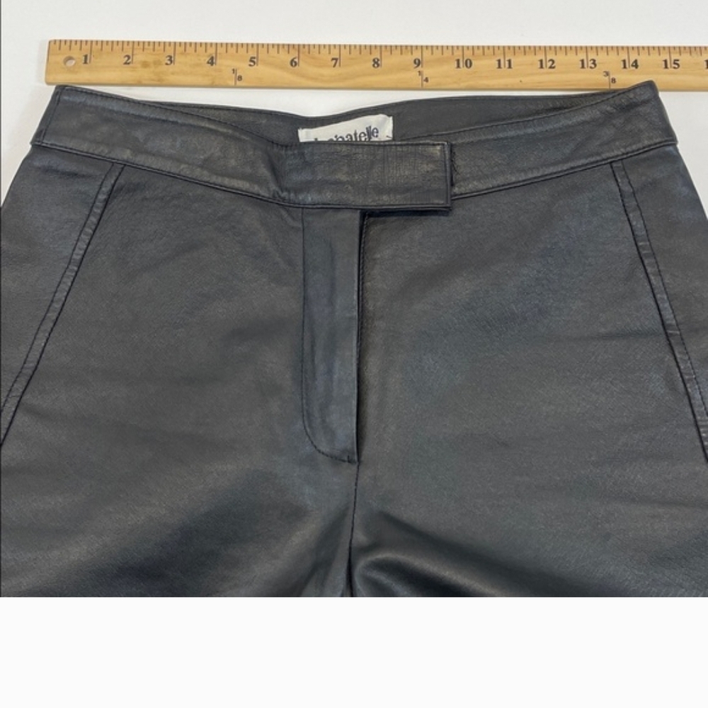 Bagatelle Genuine Leather Women's Black Straight Leg Jeans - Picture 6 of 9